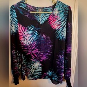 Blouse Worthington Pink and Blue Light Airy Fabric Light Airy FabricSz S